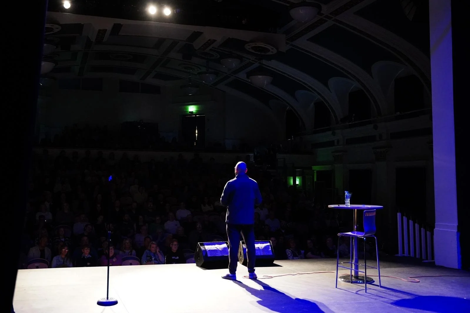 Gary on stage looking out to the crowd at his sold out solo show at The Braid Ballymena on Friday 22nd May 2026