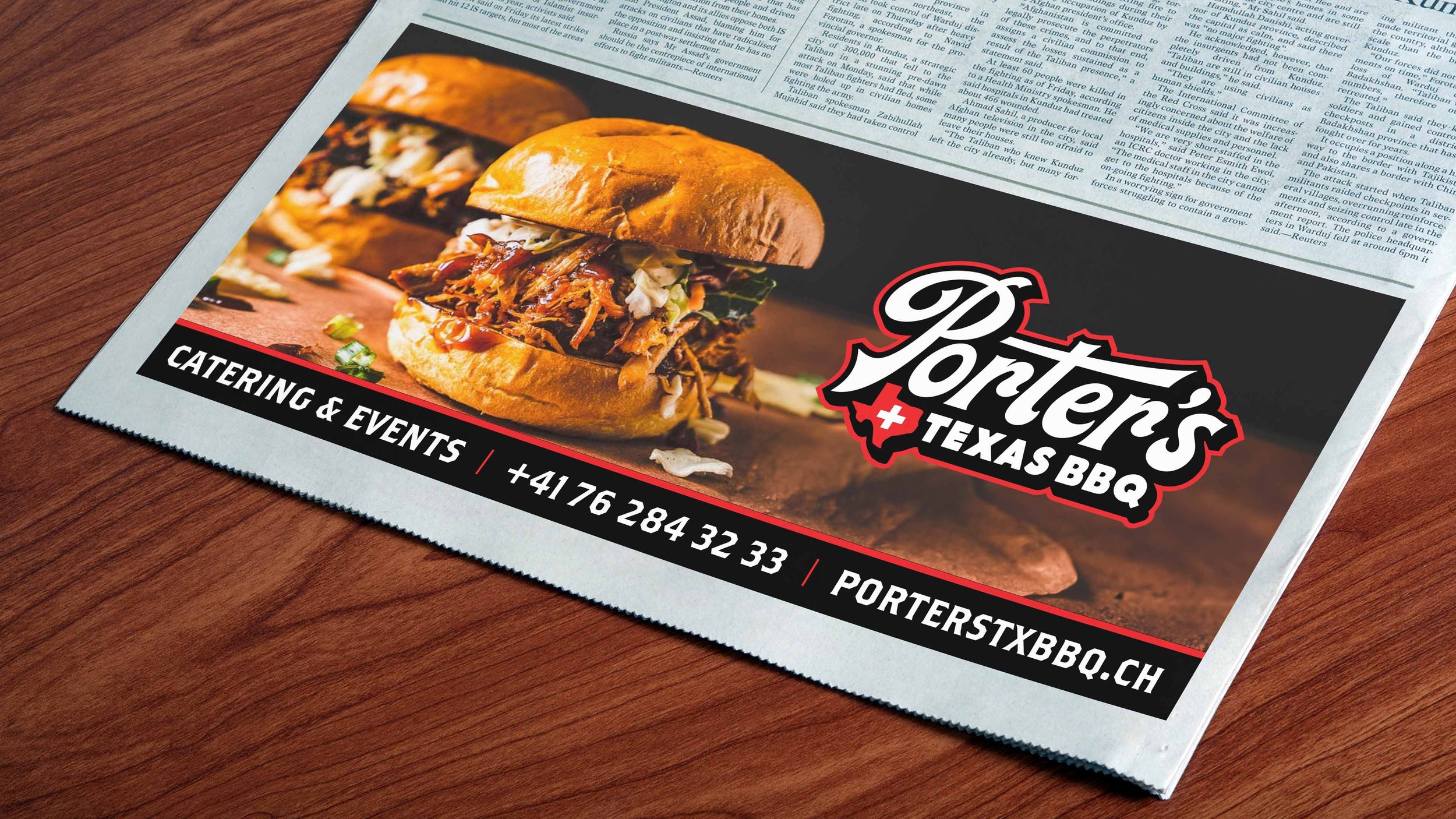 Porter's Texas BBQ Advertisment