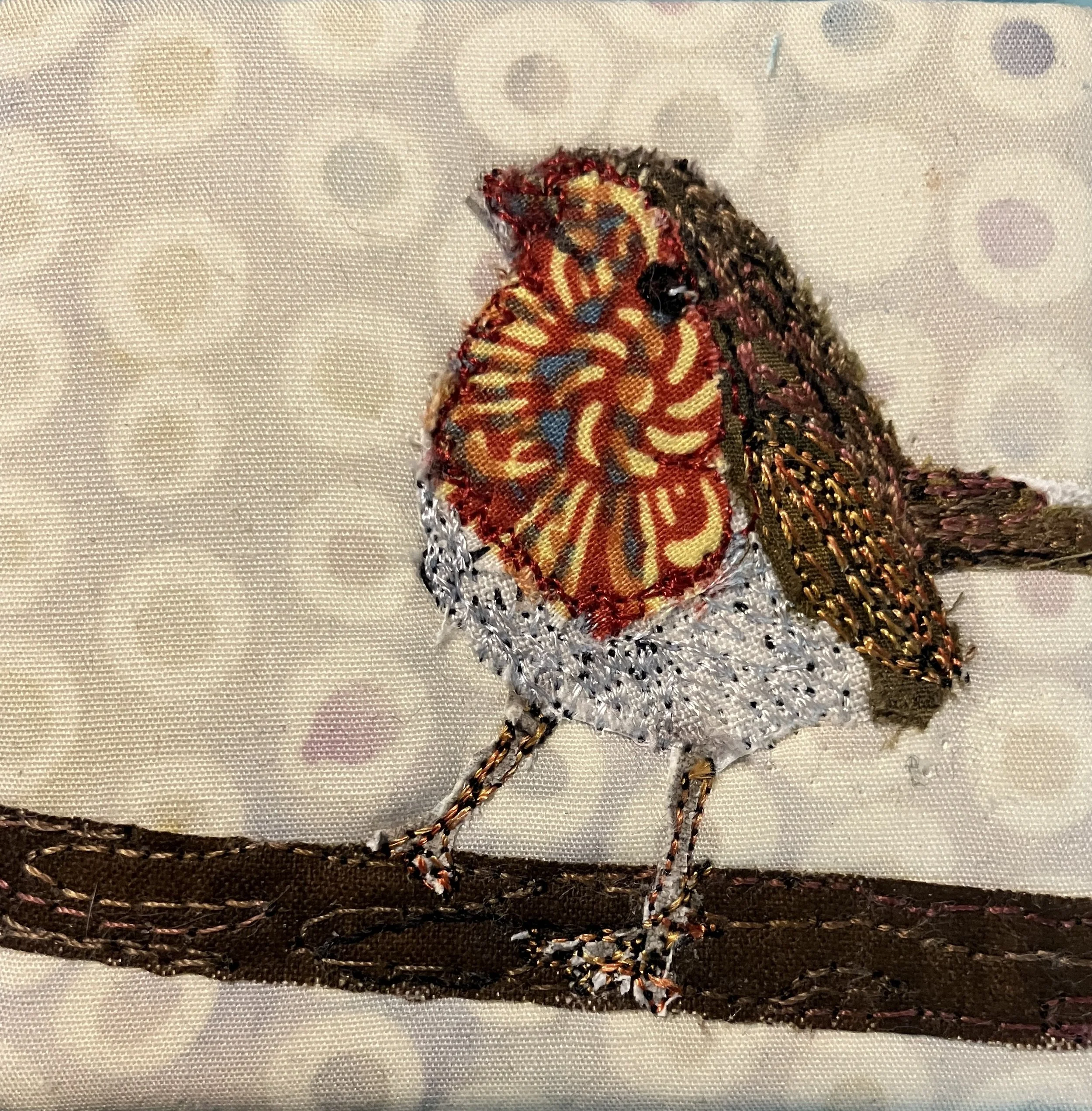 Applique quilted English Robin