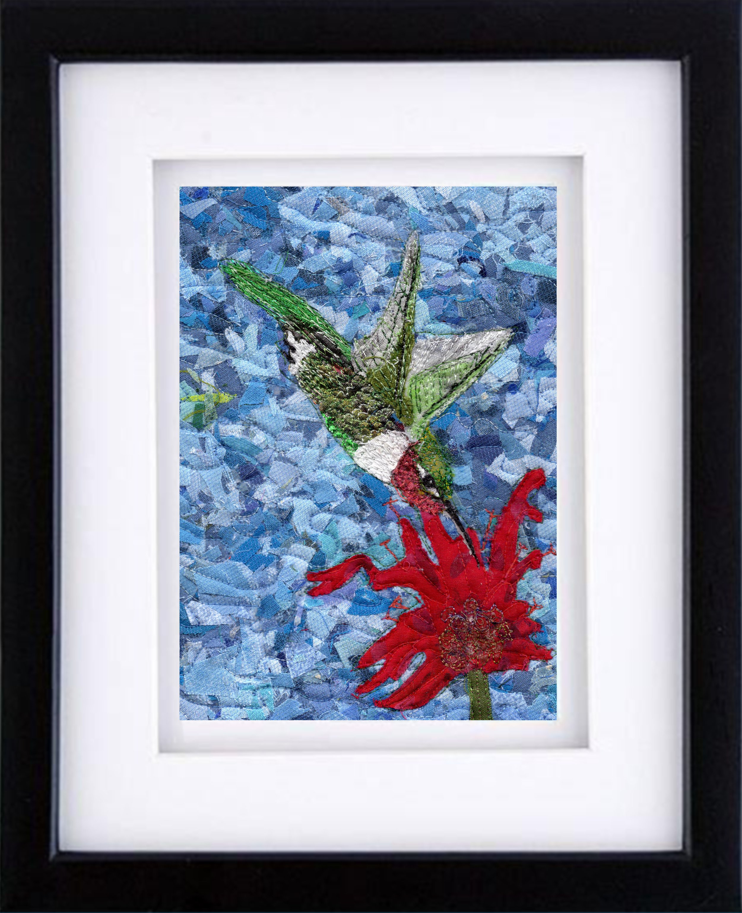 SKU:BHB009 Ruby Throated Hummingbird and BeeBalm