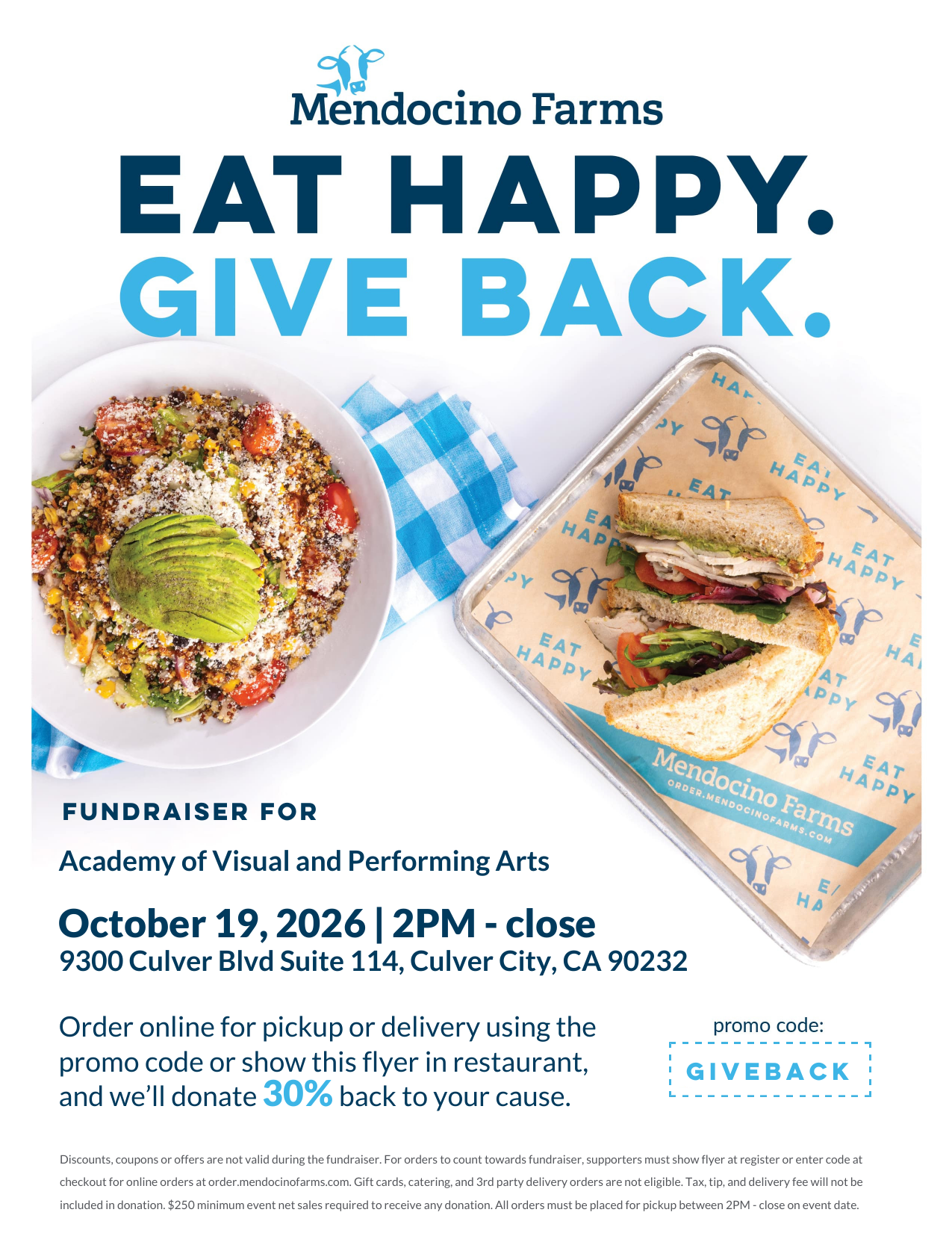 Mendocino Farms Culver City Fundraiser 