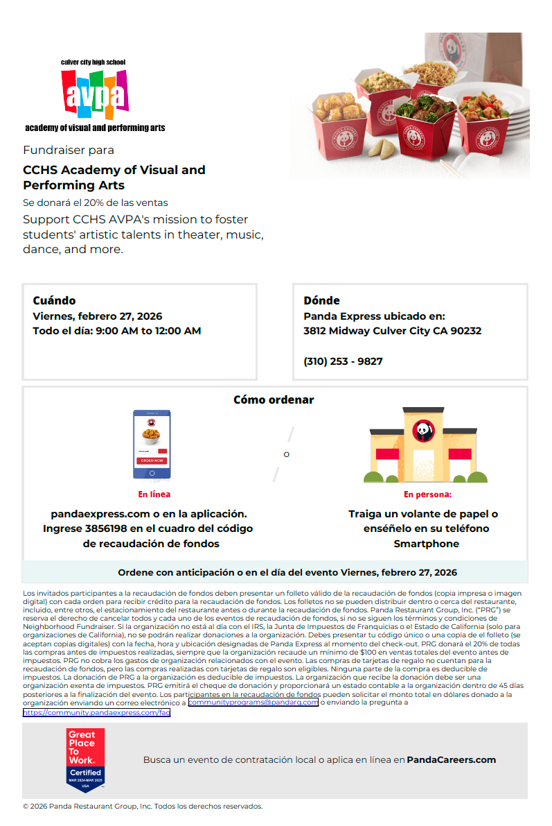 Panda Express Fundraiser