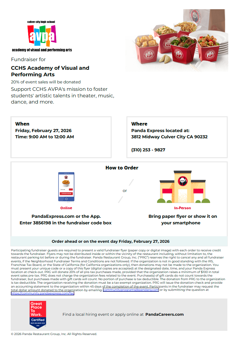 Panda Express Fundraiser