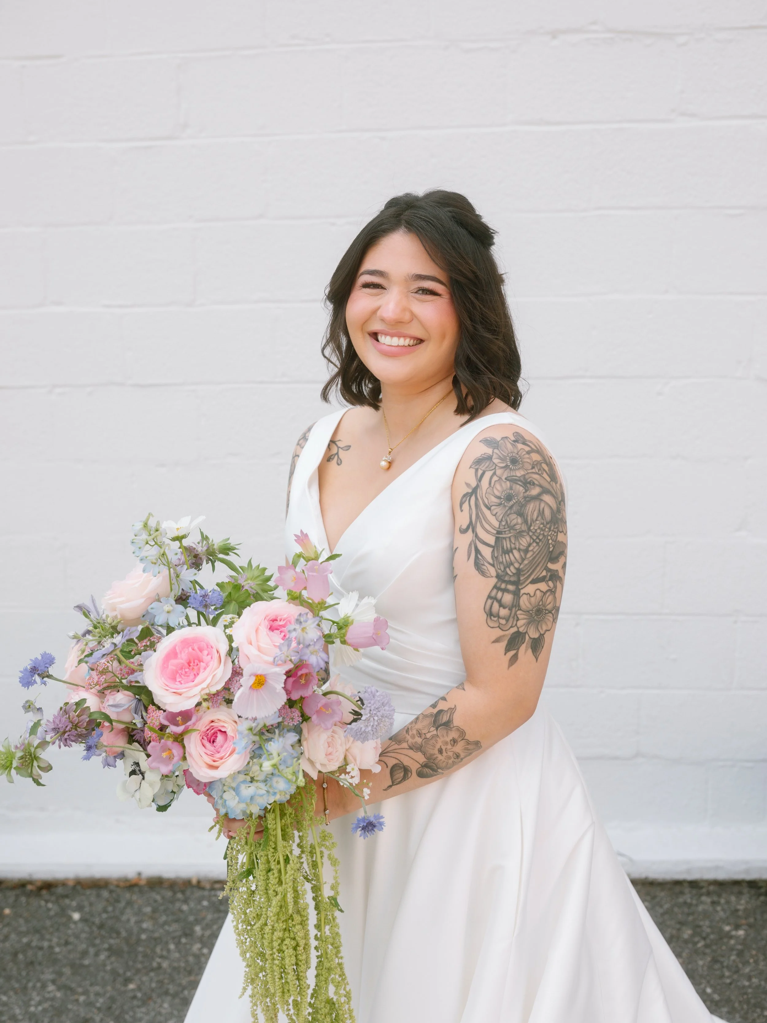 Pink and green with pops of blue. This was a gorgeous color scheme! 🩷

Dates are filling up for next year! We are almost fully booked for spring and June is looking pretty busy as well! 

If you need wedding flowers send an inquiry via the link in b