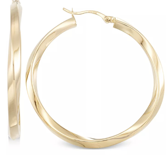 $80 - Polished Twist Hoop Earrings