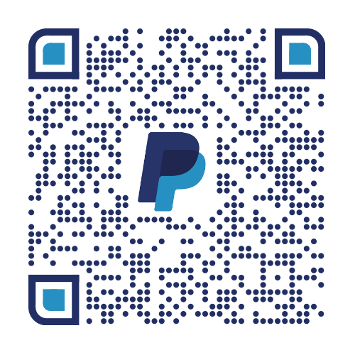 QR code with a PayPal logo in the center.