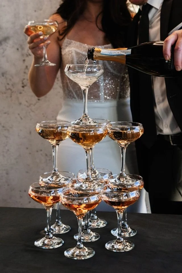 Is there any tower better than a champagne tower? 🥂

Pur event managers curated the perfect dishes that are not only necessary but beautiful!

We also provide drinks and food for your wedding! We have a catering service that can make your event smoo