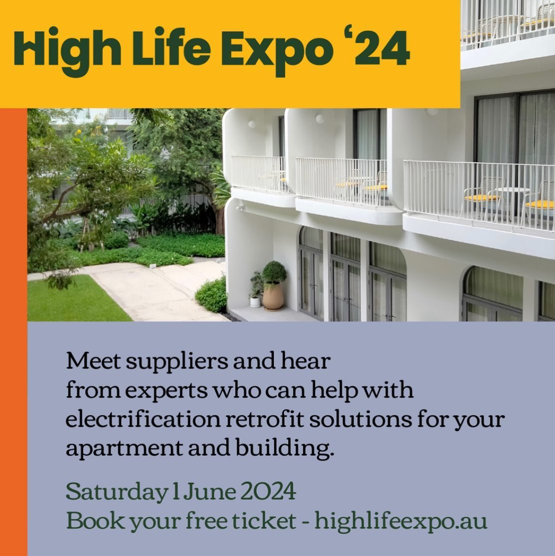 Calling all apartment and unit occupiers and owners!!! Have you got your tickets to the High Life Expo yet ? It&rsquo;s feee so why not? Link is in the bio 🌿🌿

Come and see us and many other awesome organisations for insightful discussions on optim