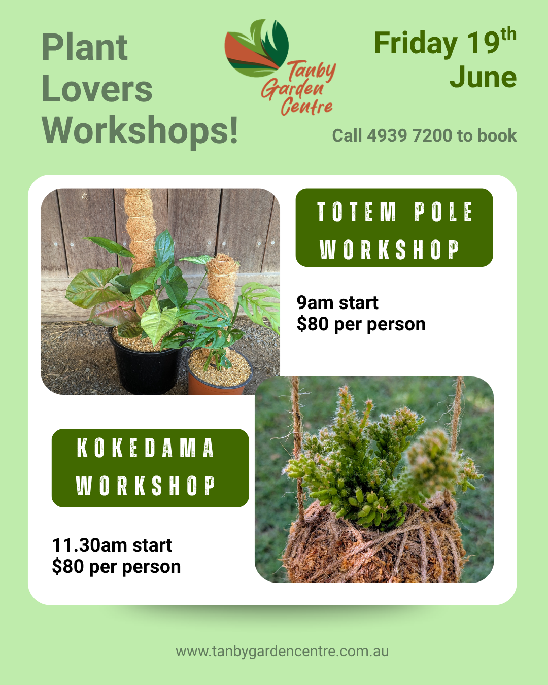 Plant Lovers Workshops!