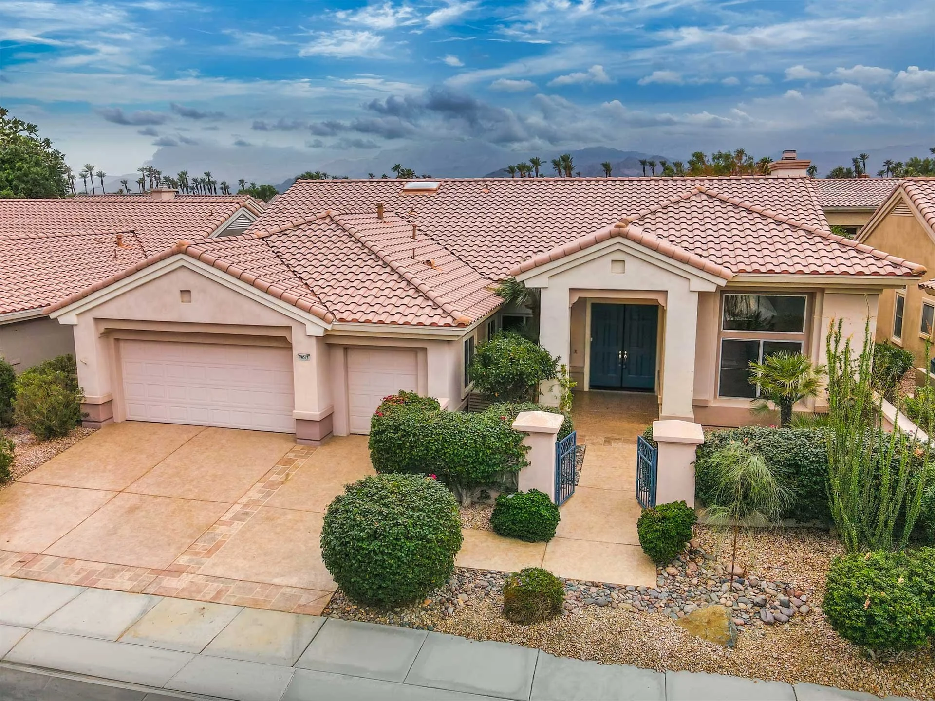 Aerial drone photo of house in Tustin California