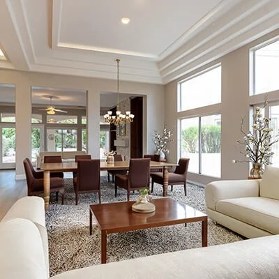 living room in palm springs, California