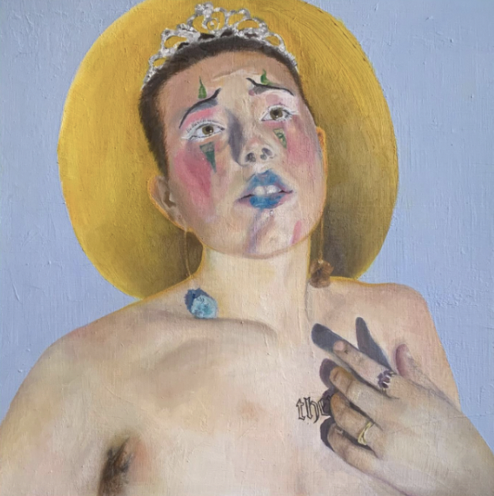self portrait, oil on masonite, 2020