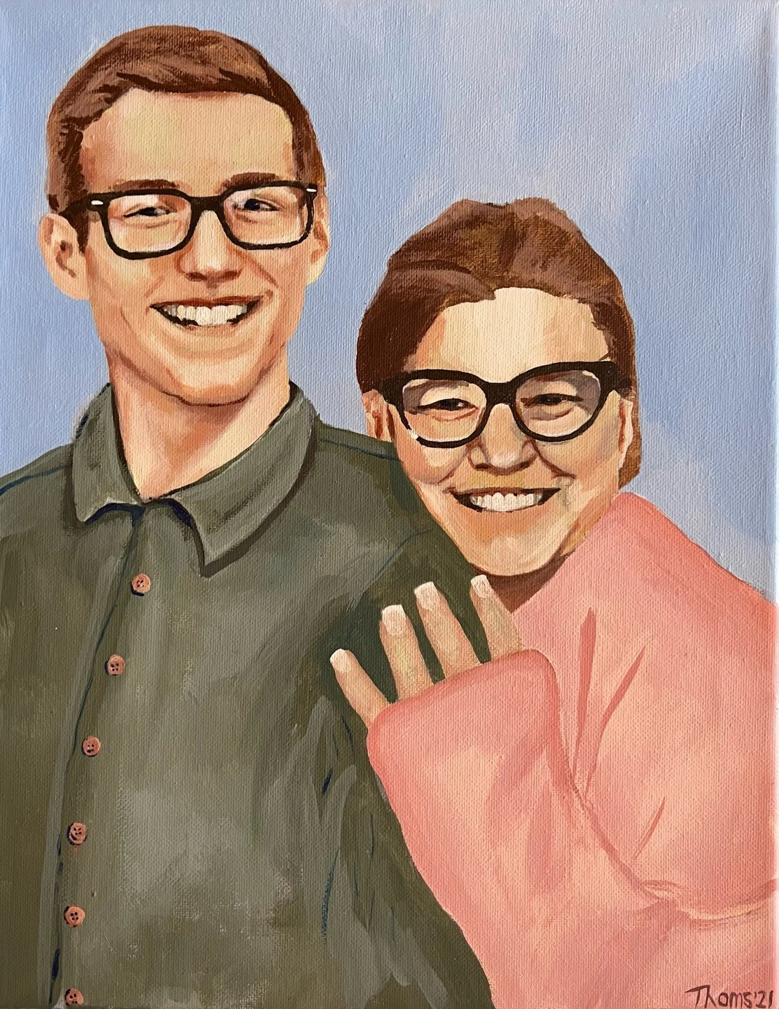 'Izaak and Treva', acrylic on canvas, 2022