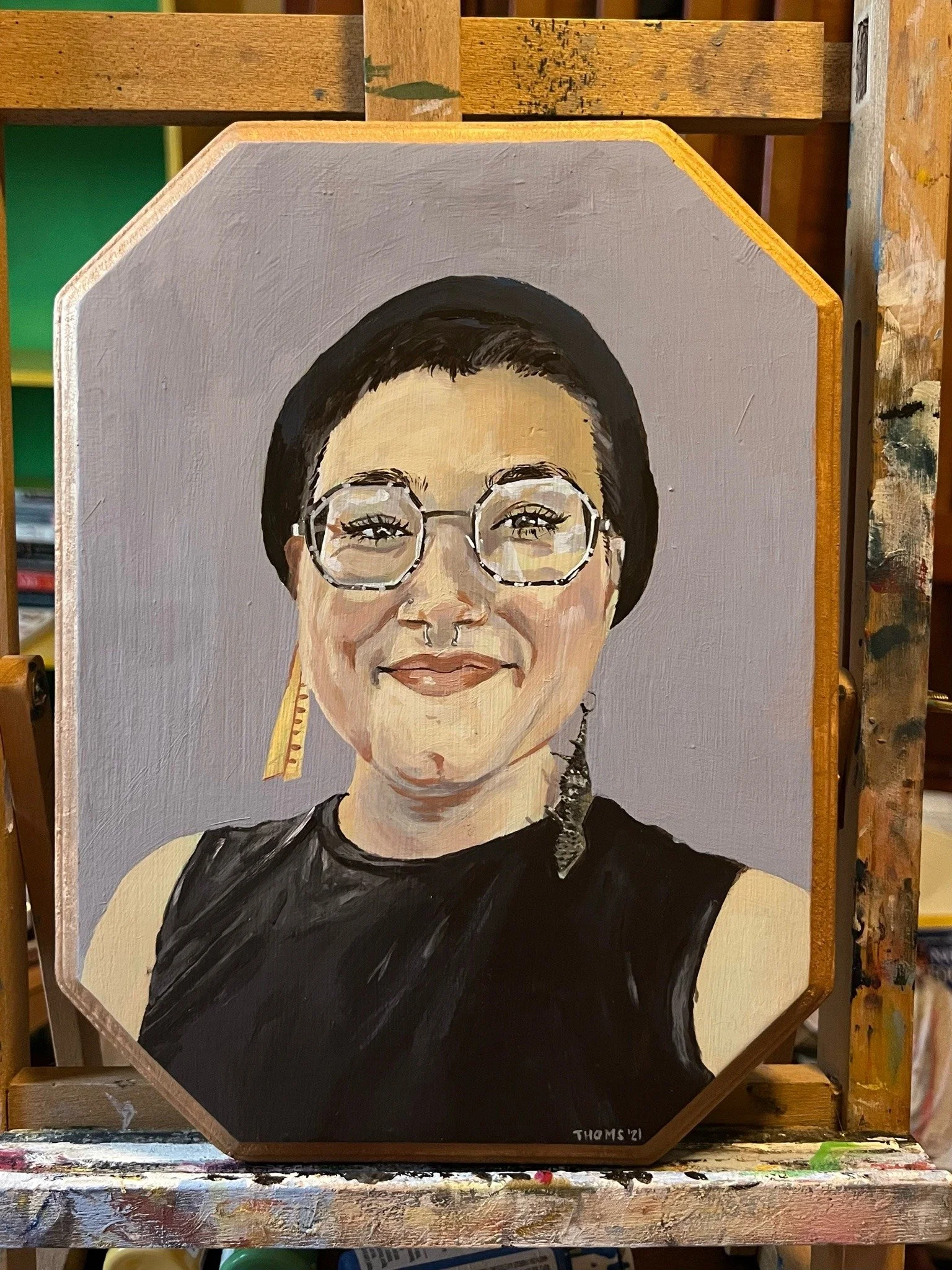 self portrait, 2022, acrylic on wood
