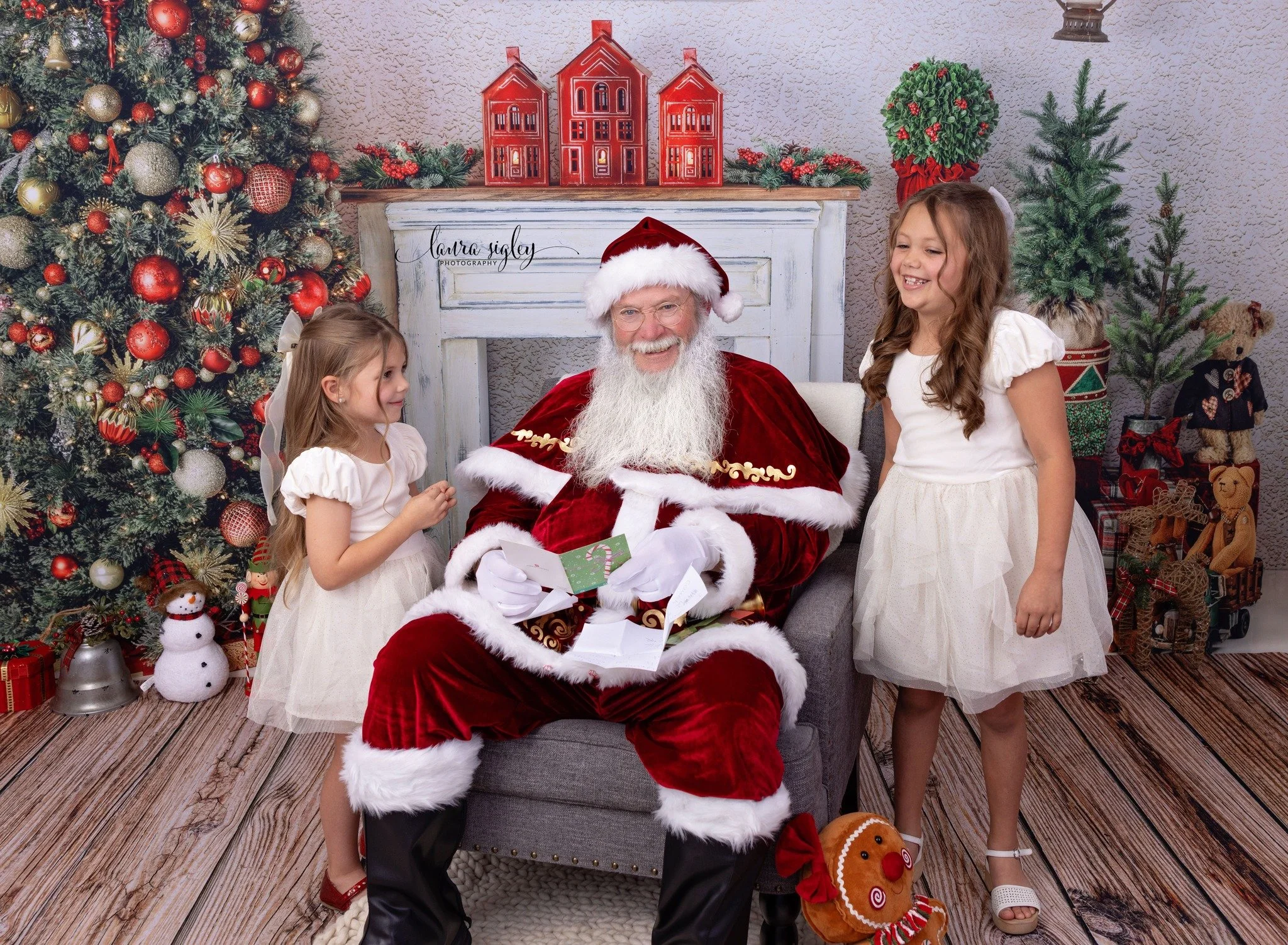 These sweet girls brought a card for Santa.  It was perfect.