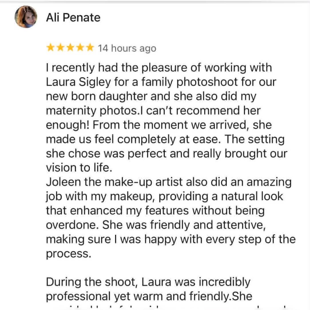 Reading your kind words truly never gets old. Every review you leave means more than you probably realize.  It helps my small business grow, builds trust with future clients, and allows me to continue doing what I love so much.

Thank you for this be