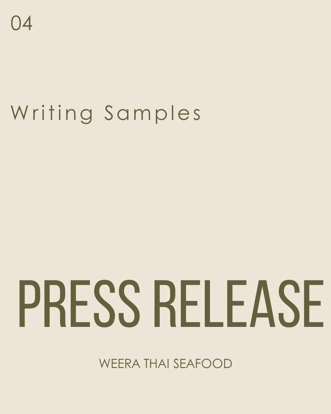 Weera Thai Press Release