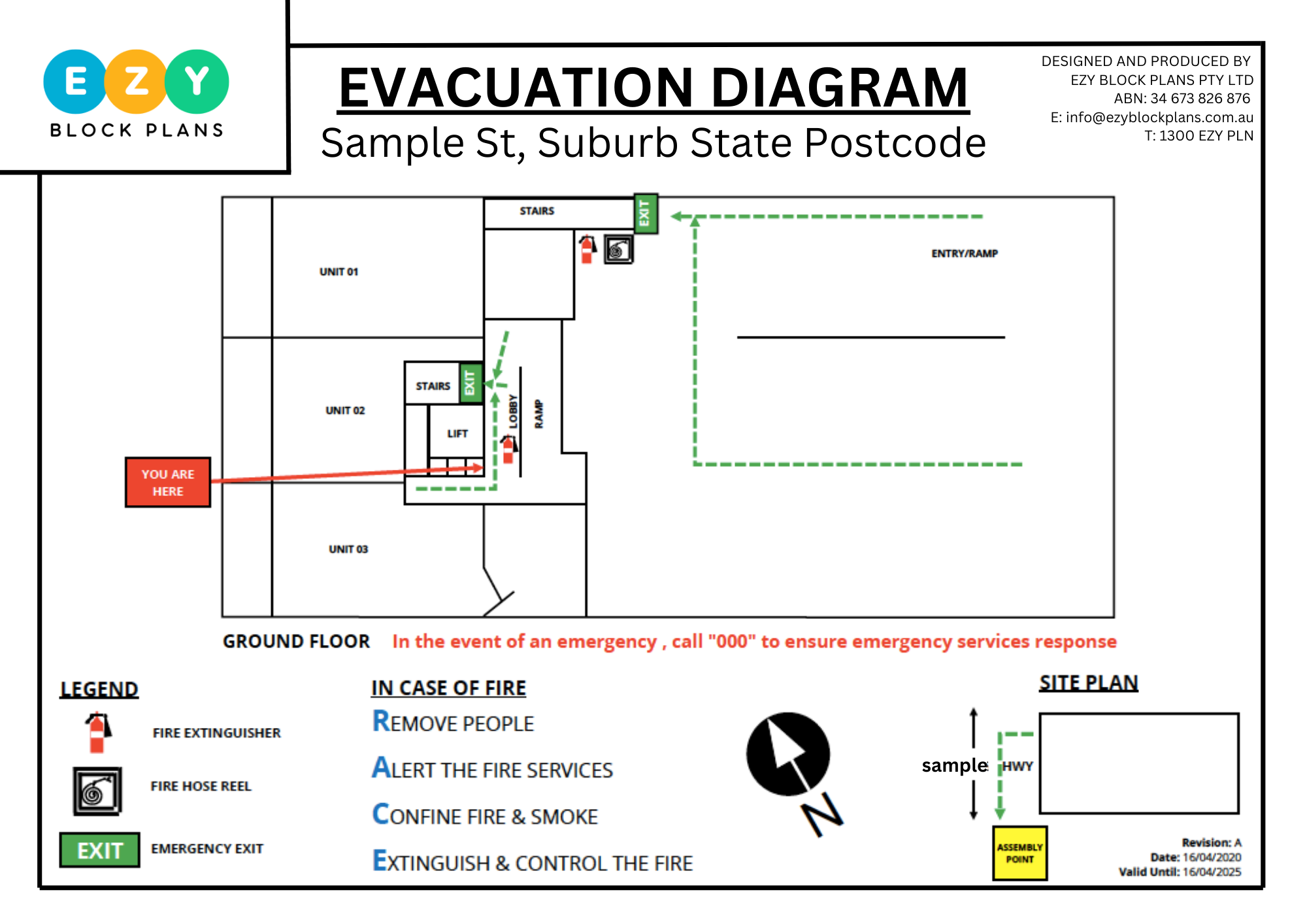 Emergency Evacuation Plan Fire Block Plans