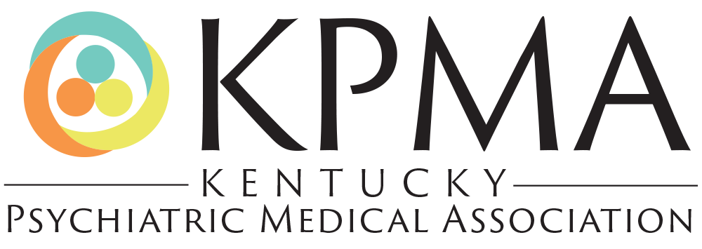Logo of the Kentucky Psychiatric Medical Association with colorful interconnected circles and black text.