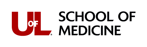 University of Louisville School of Medicine logo with red and black text.