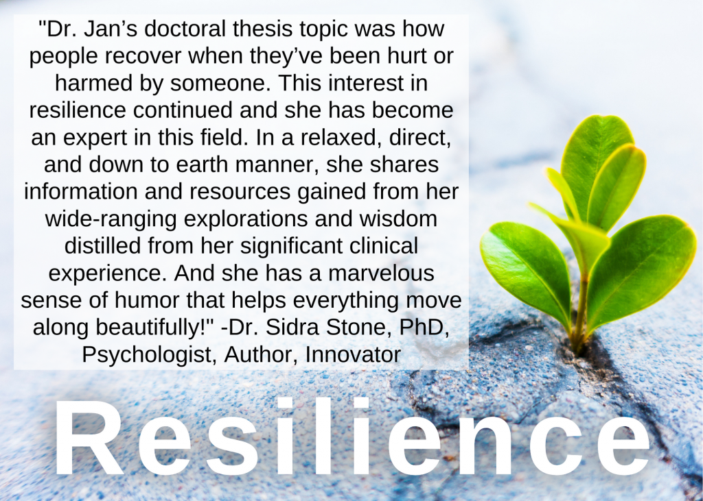 Emotional Resilience Quote for Dr. Jan Anderson's services and approach