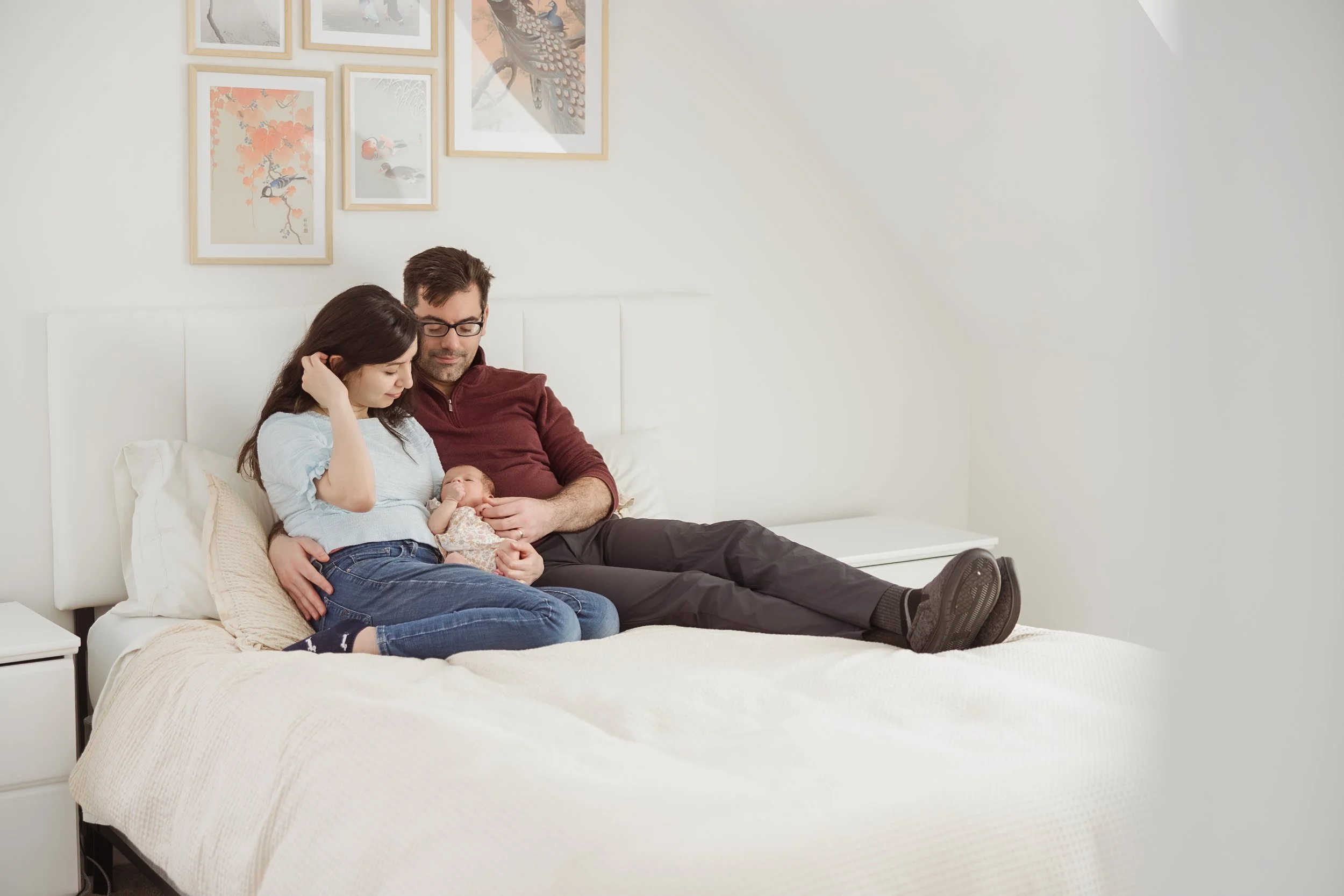 Cozy in-home family photography session showing authentic everyday bonding.