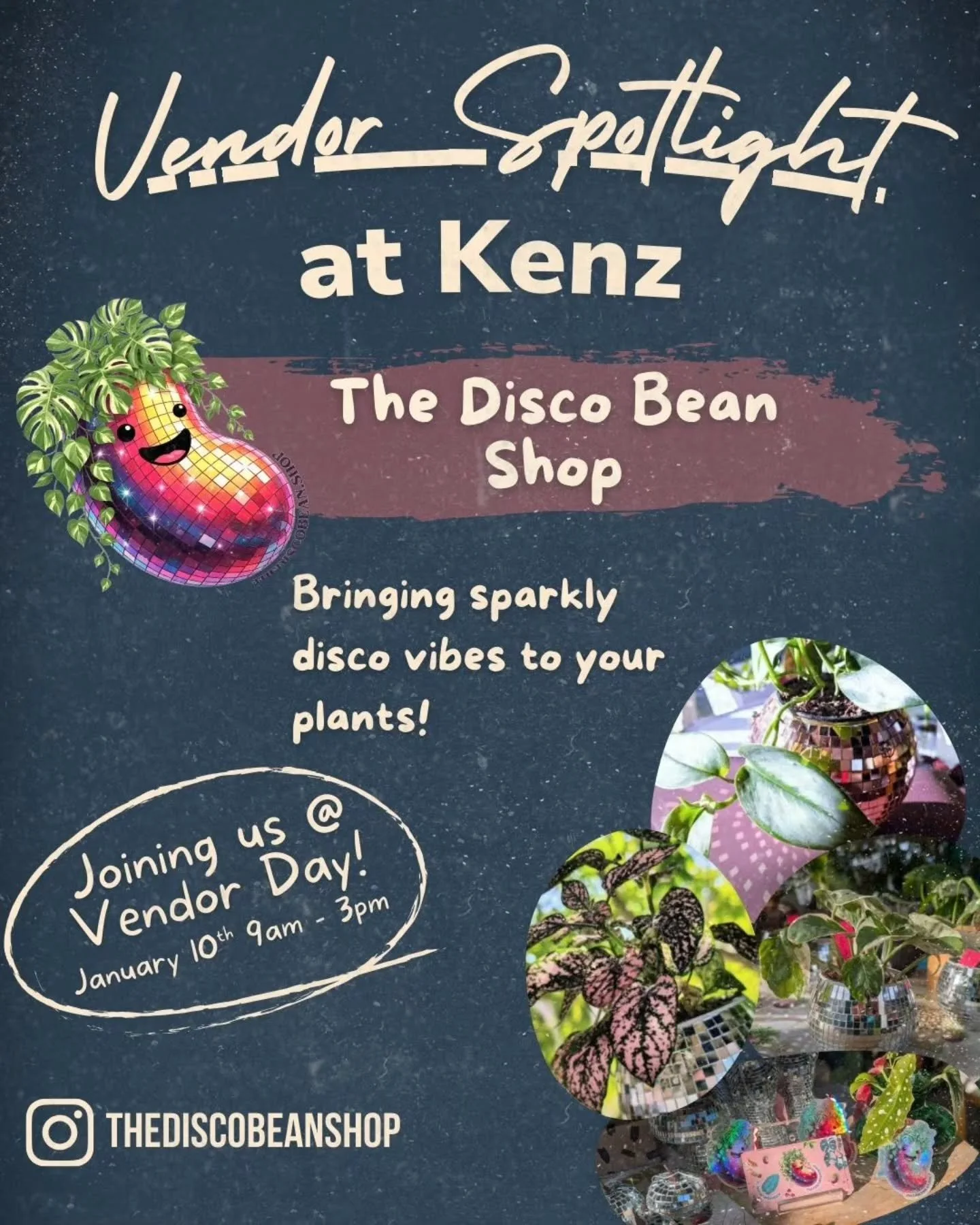 Vendor spotlight: @thediscobeanshop 🌿✨

The Disco Bean Shop is a woman-owned business offering tropical plants, rare and collectible leaves, and a curated mix of plant goods and home d&eacute;cor. Each pop-up feels like discovering a little botanica