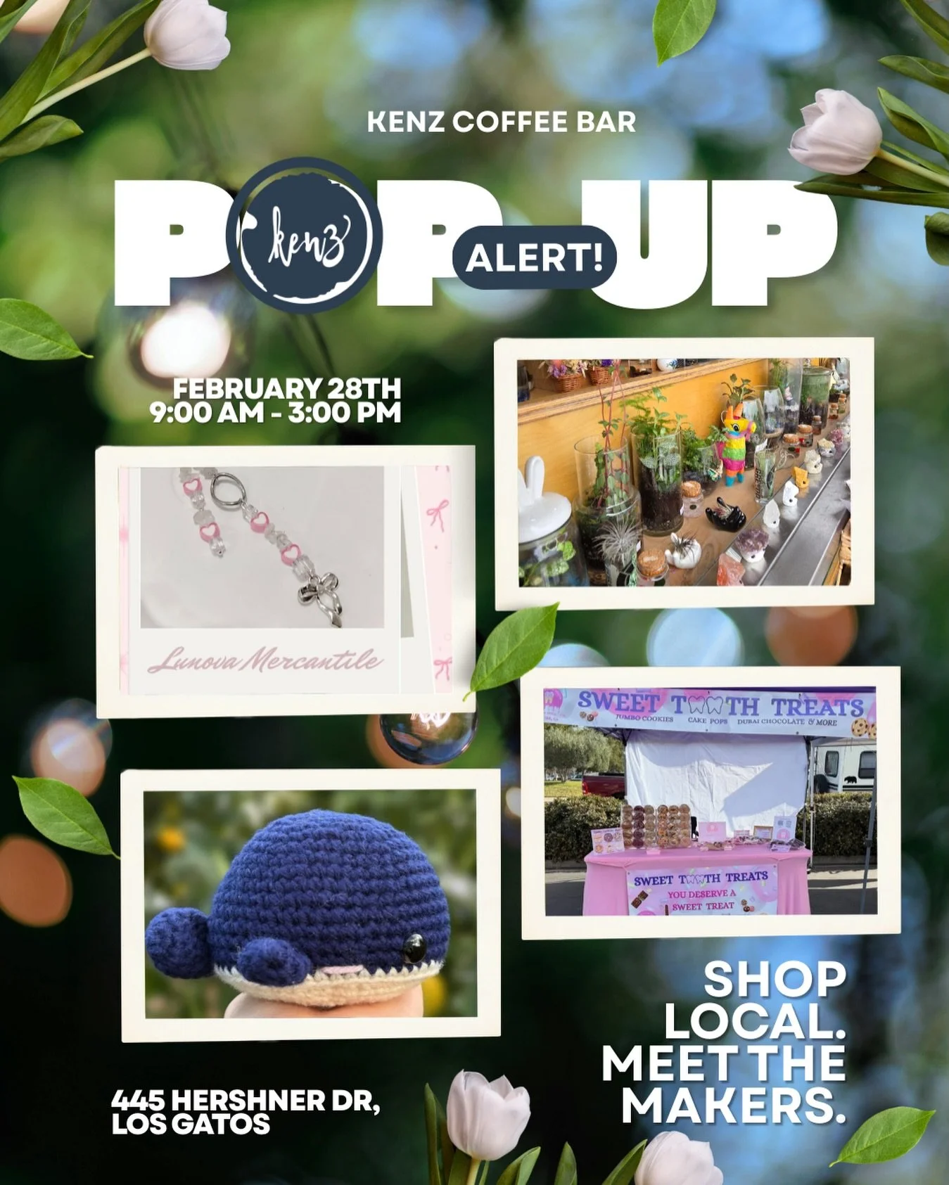 Keep an eye out for a vendor pop up this Saturday! Come by to meeting local vendors while enjoying a delicious drink of your choice! 😊