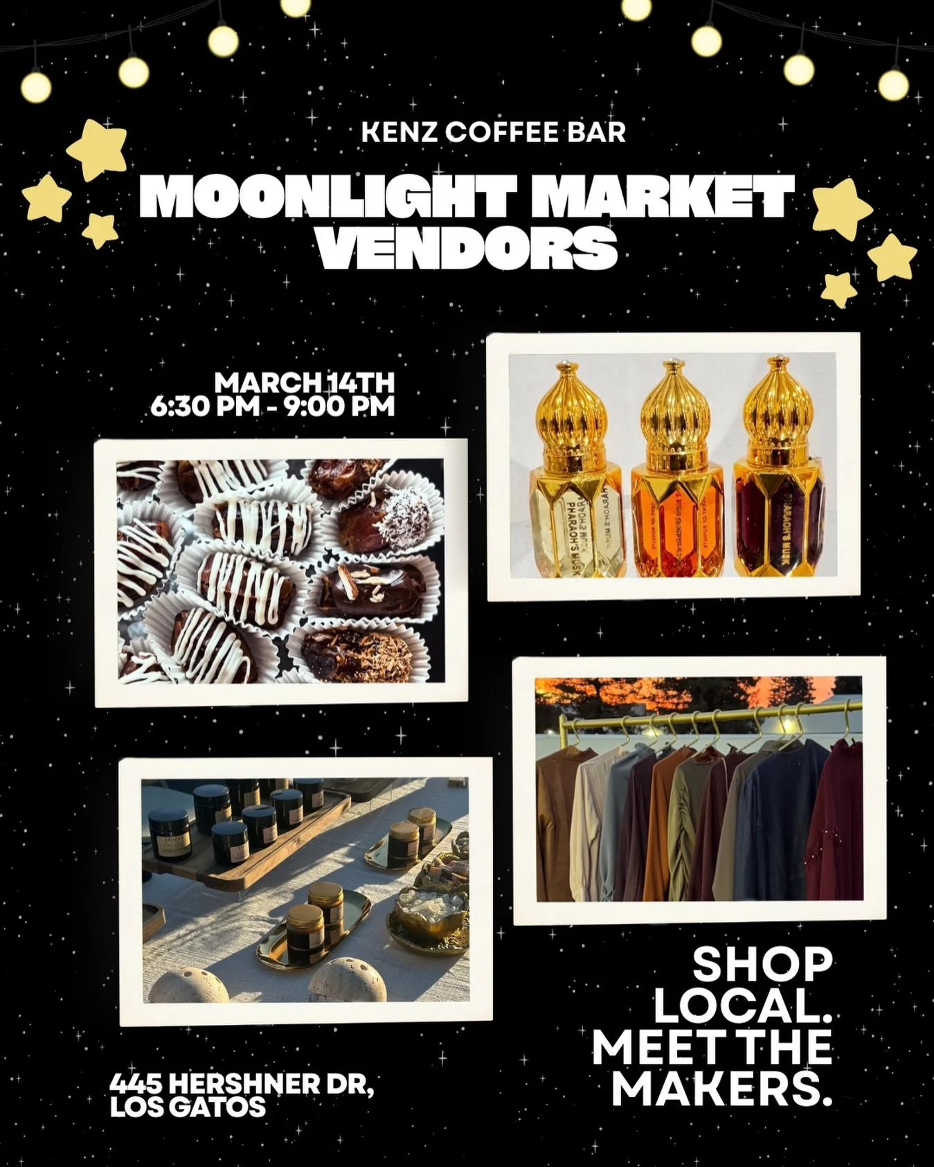 We are excited to start announcing vendors for our Moonlight Market event held on March 14th from 6:30-9:00 PM ✨ Keep an eye out for vendor drops this week!

🌙 Pharaohs Musk:
 Luxurious oil-based fragrances to elevate your senses &mdash; find your s