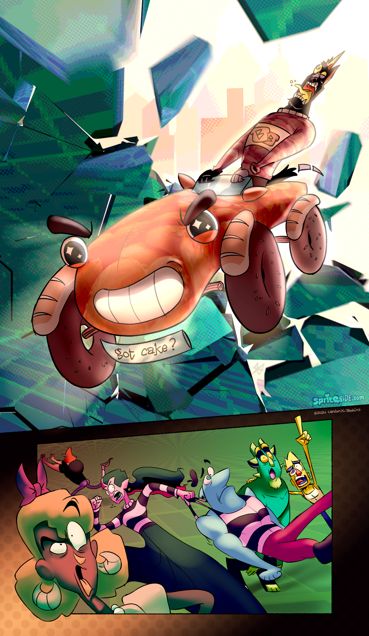 Comic pages from original webcomic "Spriteside"