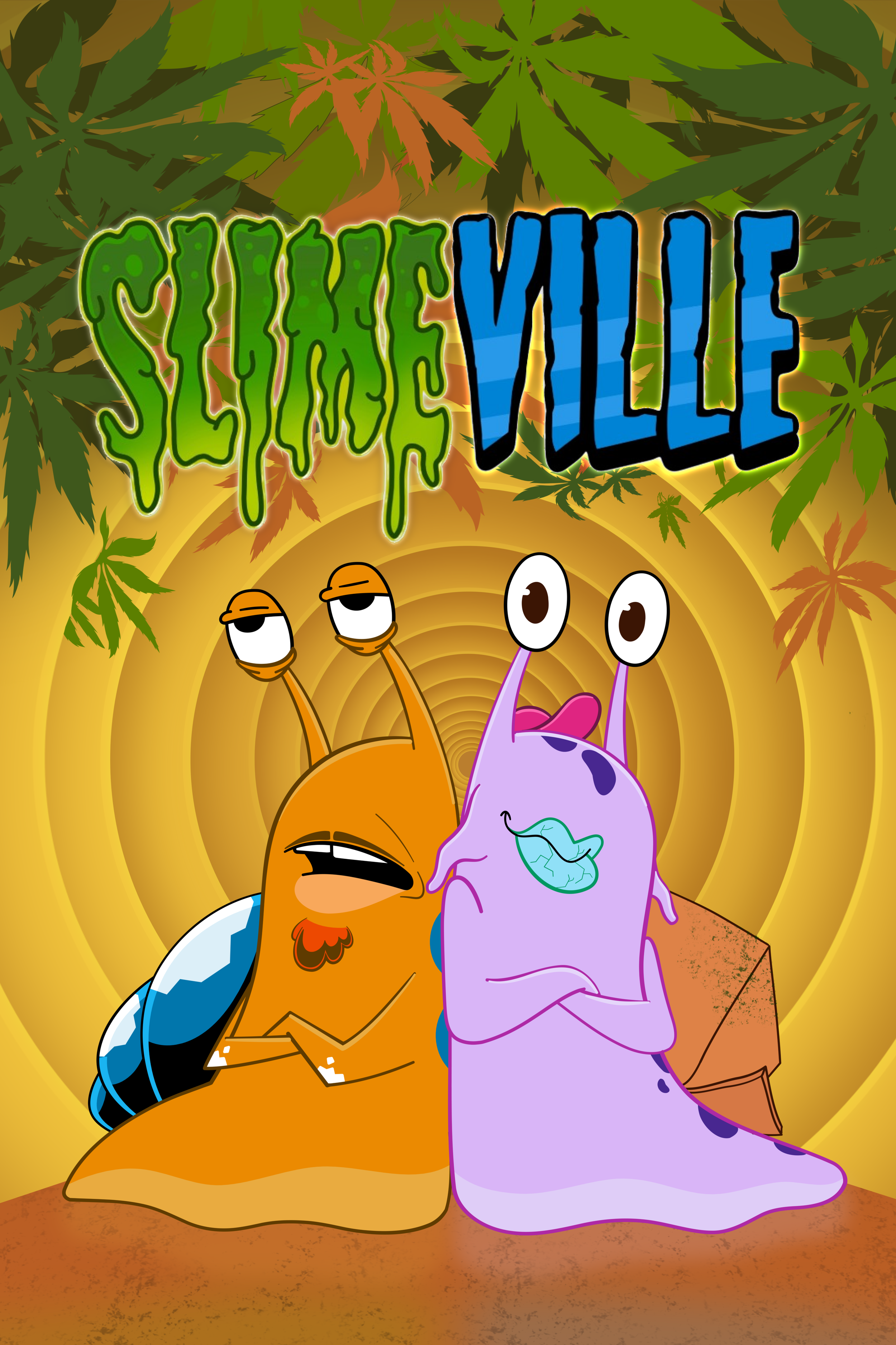 Ash and Chap focused series poster for SlimeVille. Created by Daboiis House.