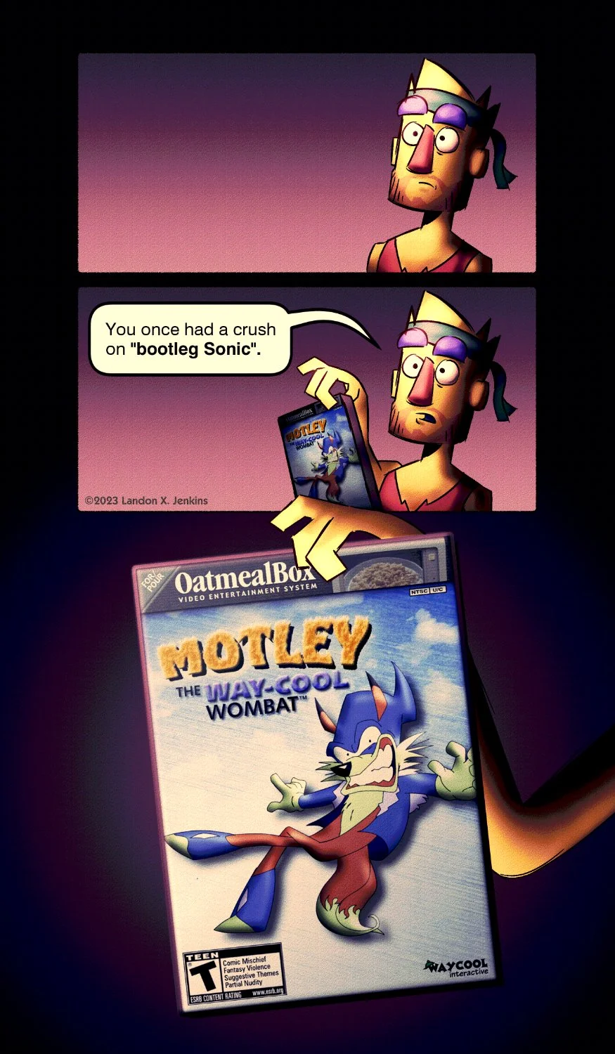 Comic pages from original webcomic "Spriteside"