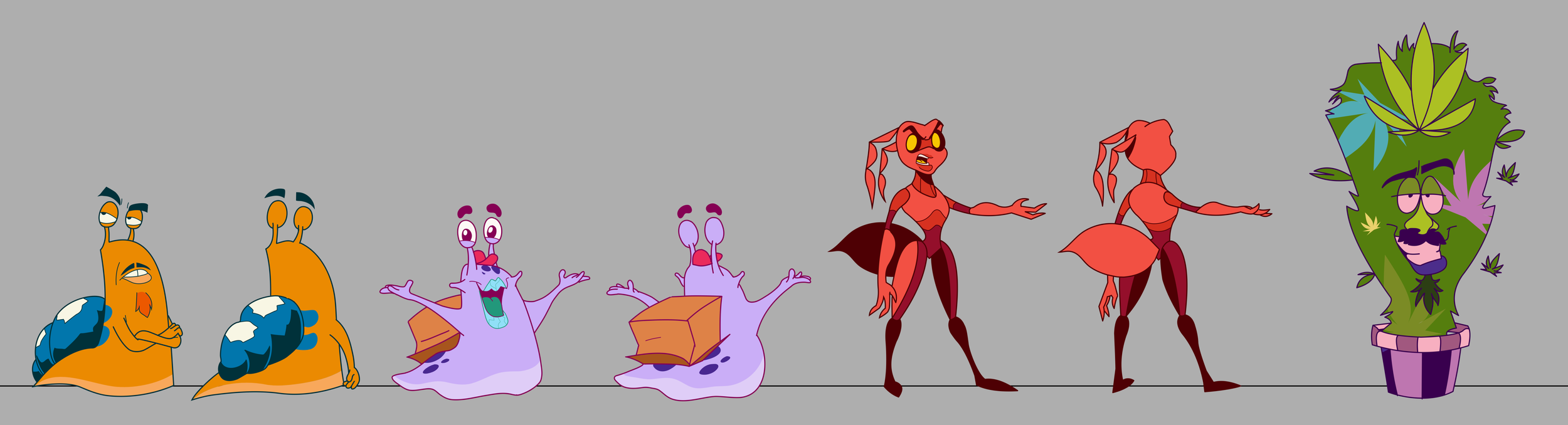 Revised character design 3/4 for SlimeVille animated series.