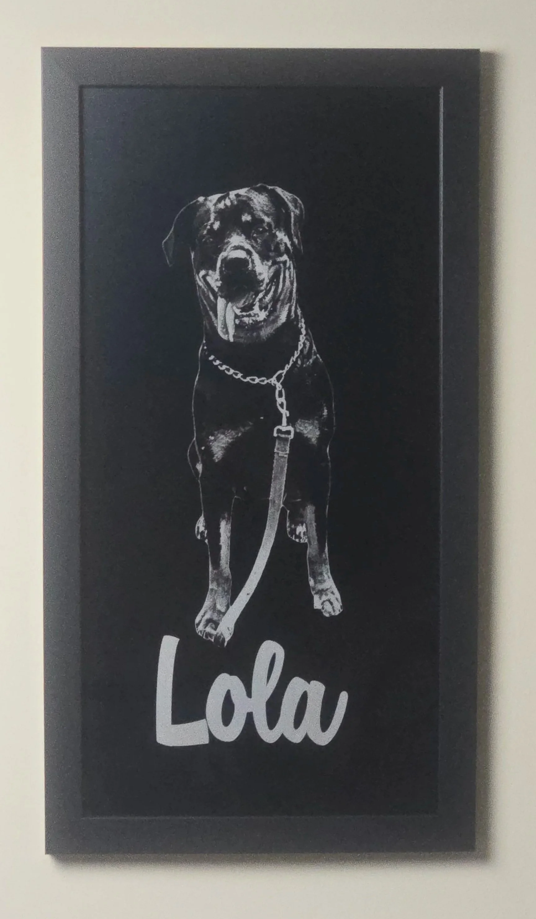 Engraved Dog Picture