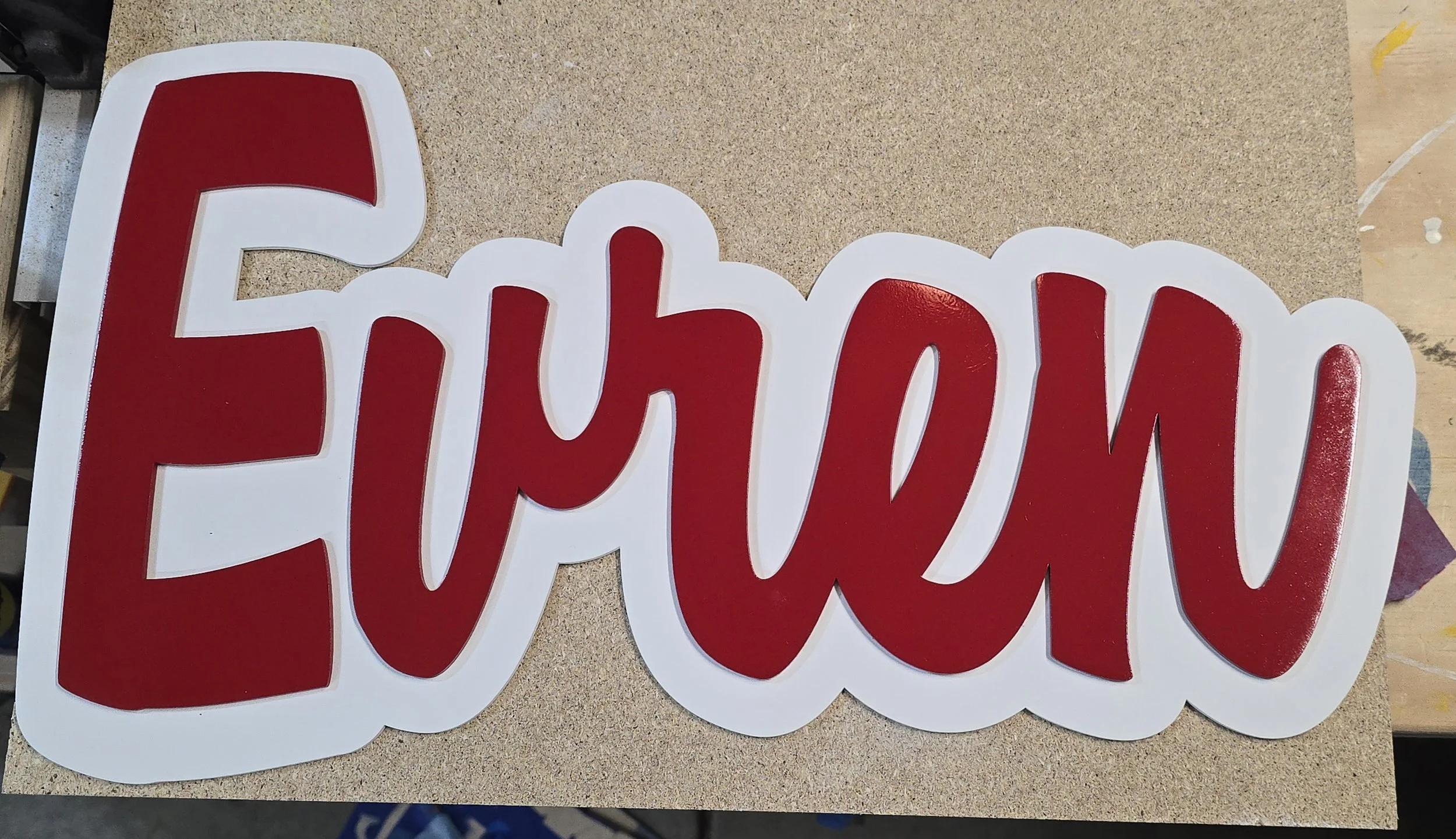 Painted name with outline