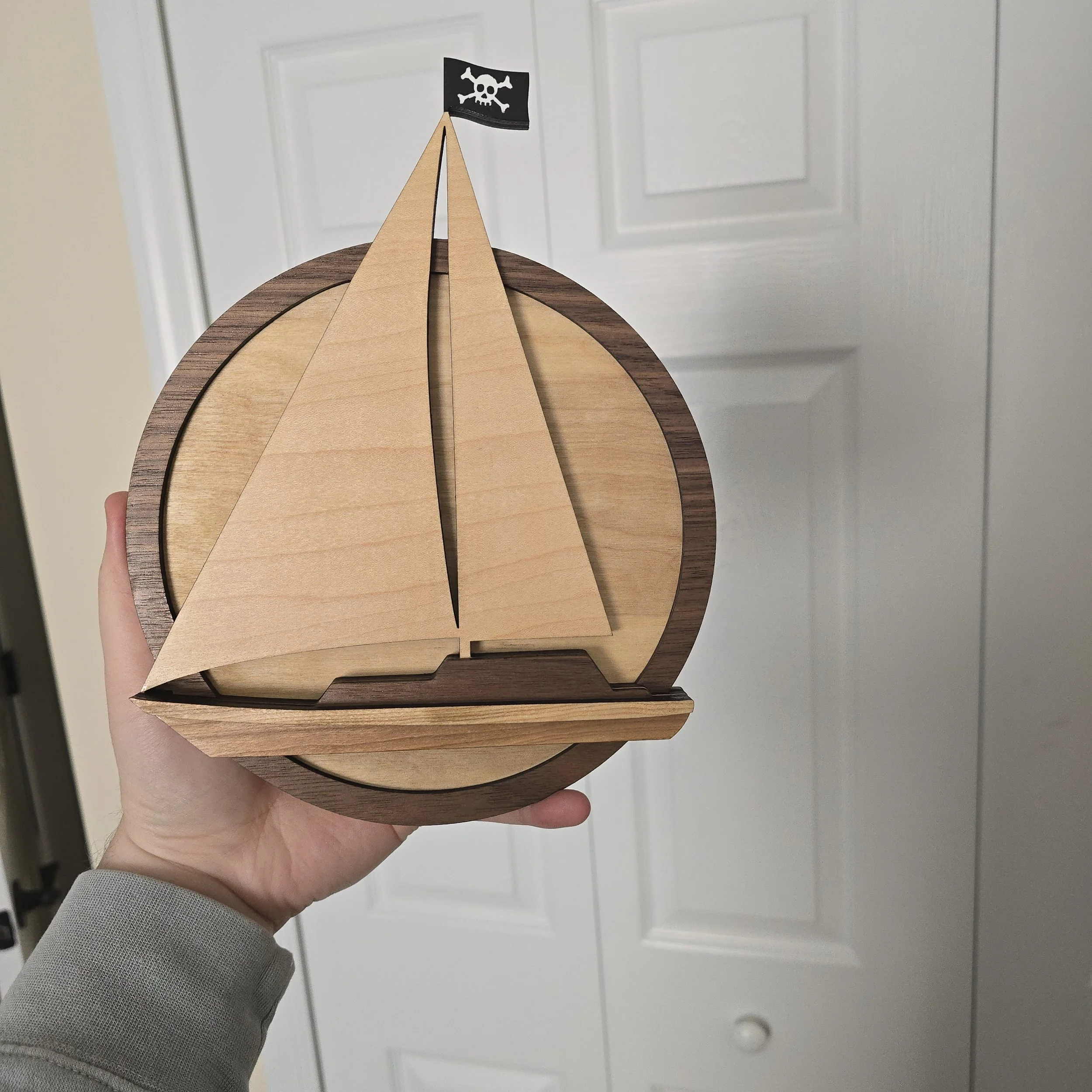 Pirate ship multi toned wood