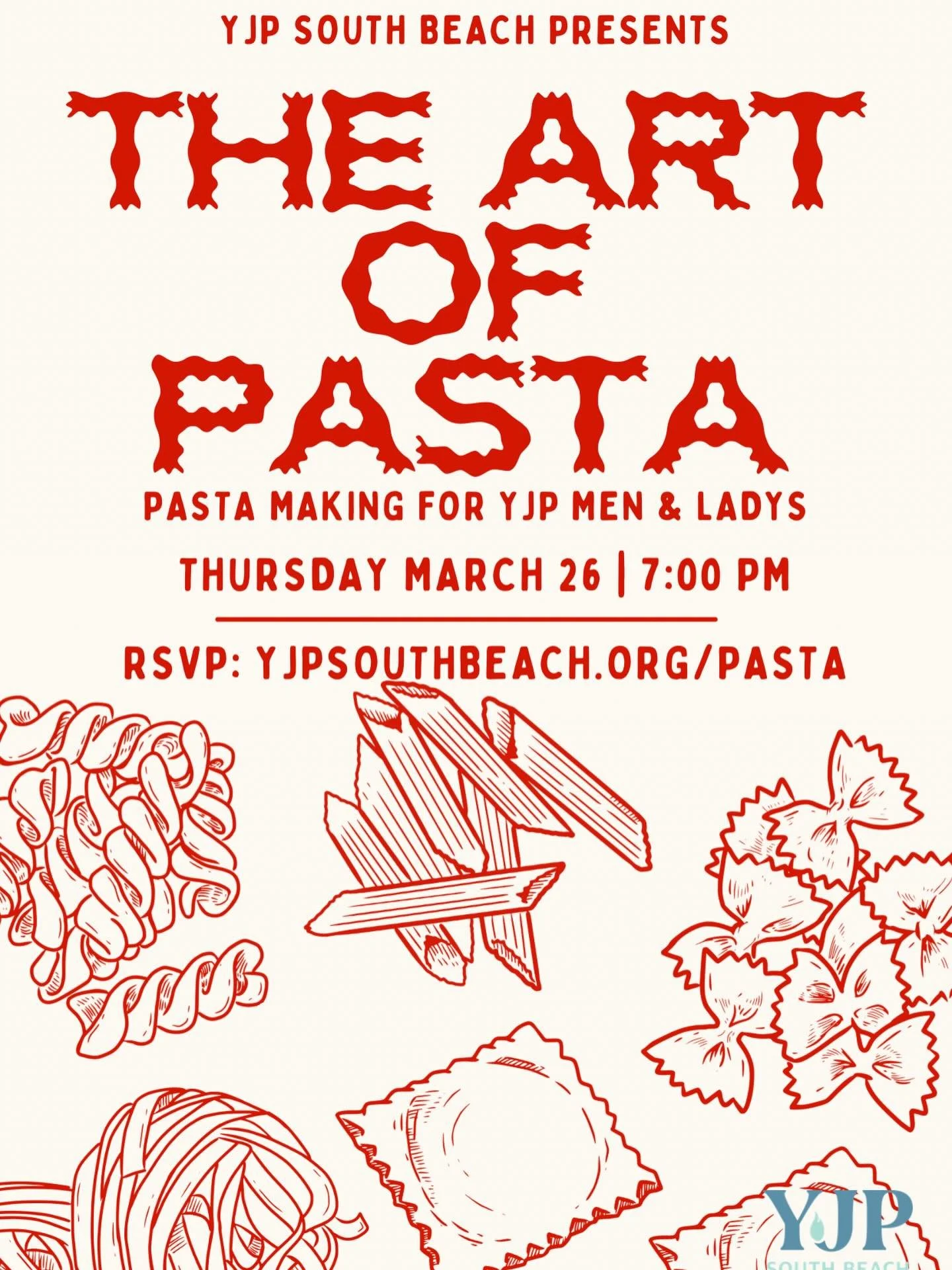 Carbs hit different when the crowd looks this good.

We&rsquo;re rolling dough, pouring wine, and turning up the vibes at YJP South Beach.

Pasta making night for YJP men &amp; ladies.
Thursday March 26 | 7PM

Spots will go fast 👀
RSVP: yjpsouthbeac