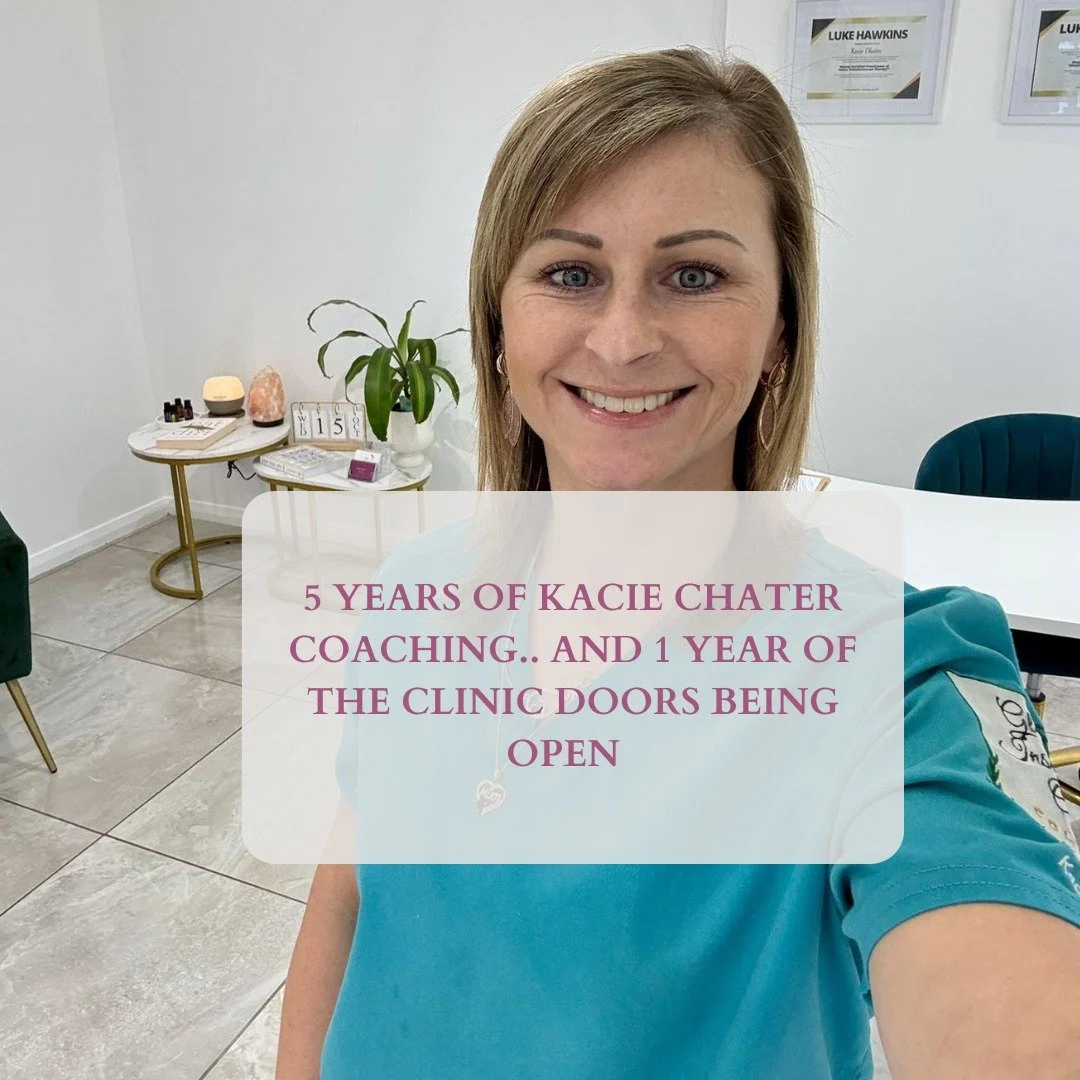 ✨ 5 years of Kacie Chater Coaching.. and 1 year of the clinic doors being open! ✨

📝 The clinic was born from my own healing, so that I can help others heal and reconnect with themselves on the deepest most transformative level.

I am deeply passion