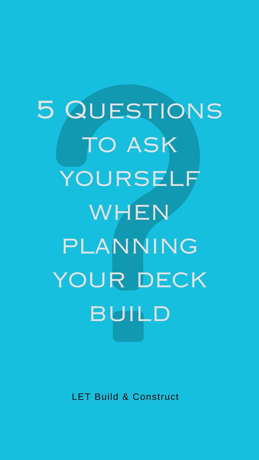 5 Questions to ask yourself when planning your deck build.
1. The MATERIALS you choose for your deck will impact its durability, maintenance requirements and overall look. Popular options include Merbau Timber, Spotted Gum and Composite decking.
2.