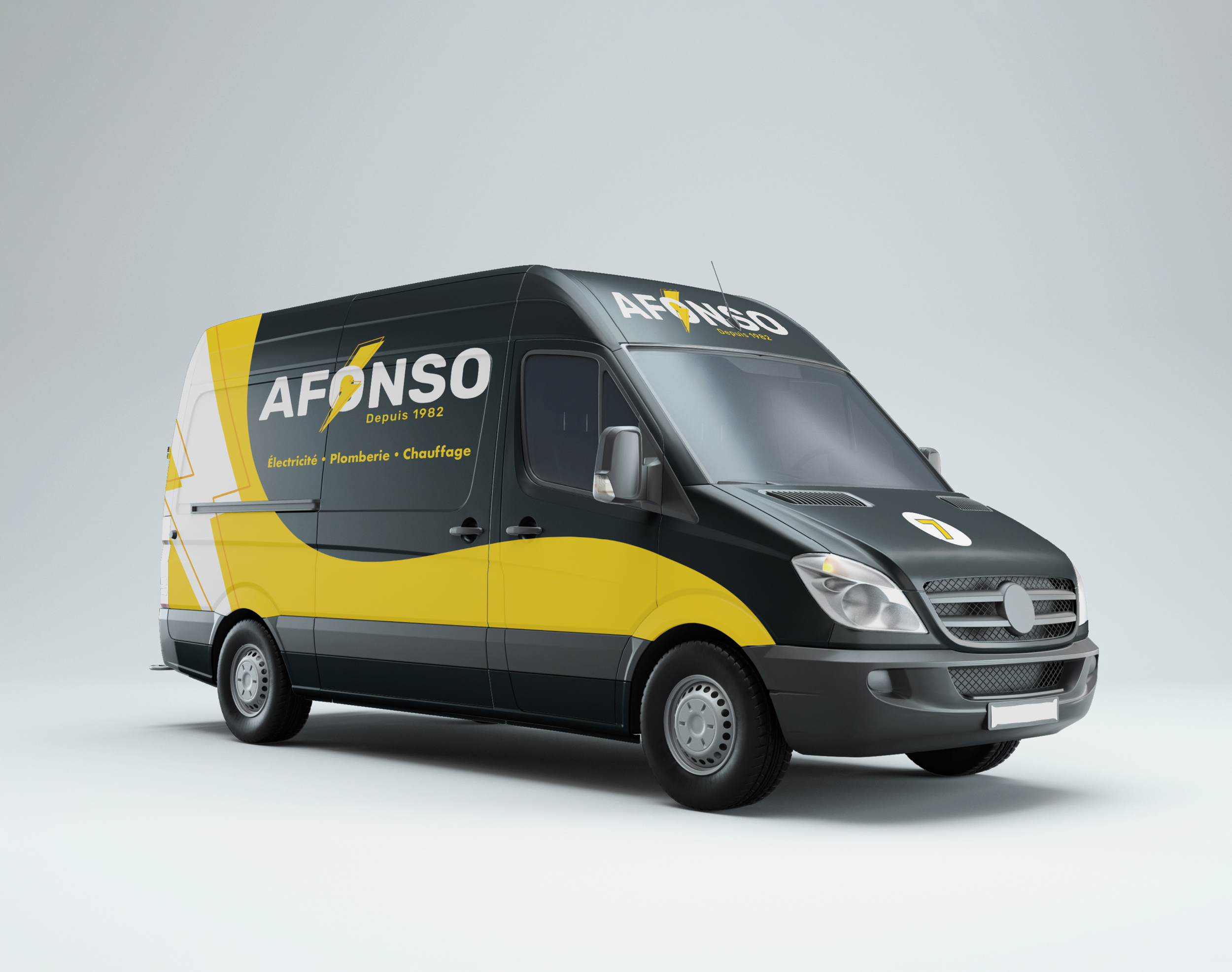 Flocage d'une camionnette pour la société "Afonso"