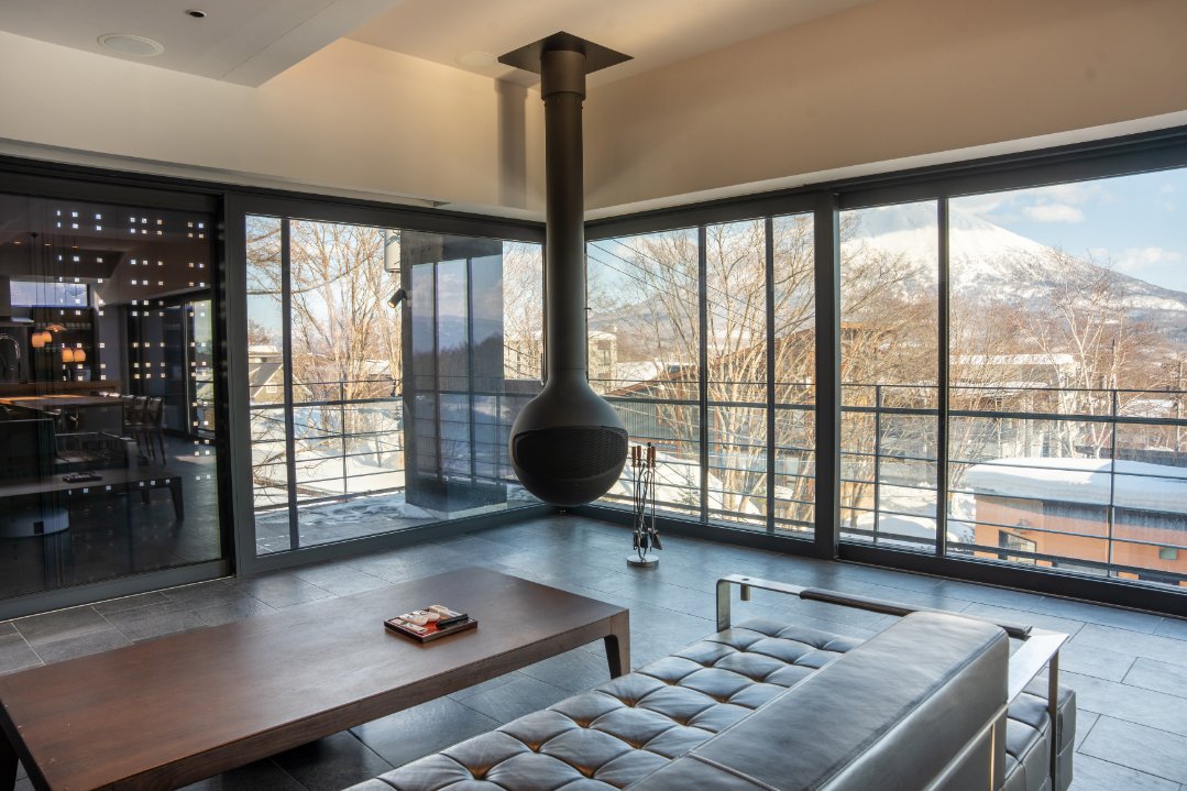 Living Area on Bluebird Day - Sekka Sekka Chalet - Niseko