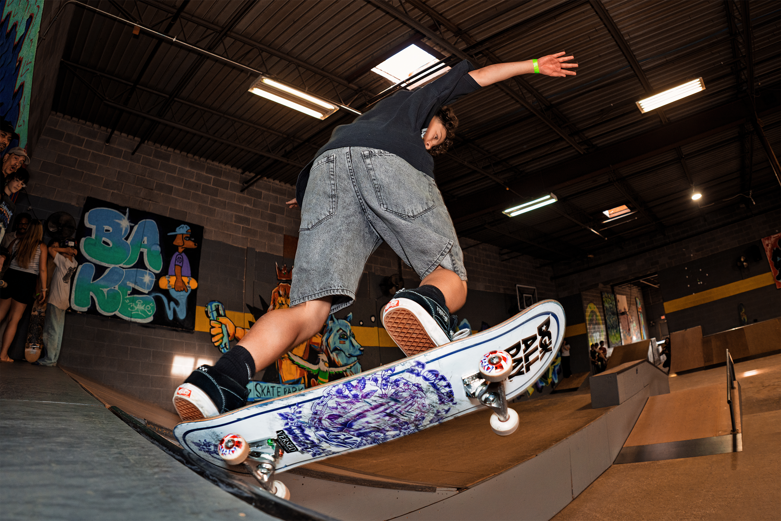 Skateboarder competing in Indianapolis Skate Tournament