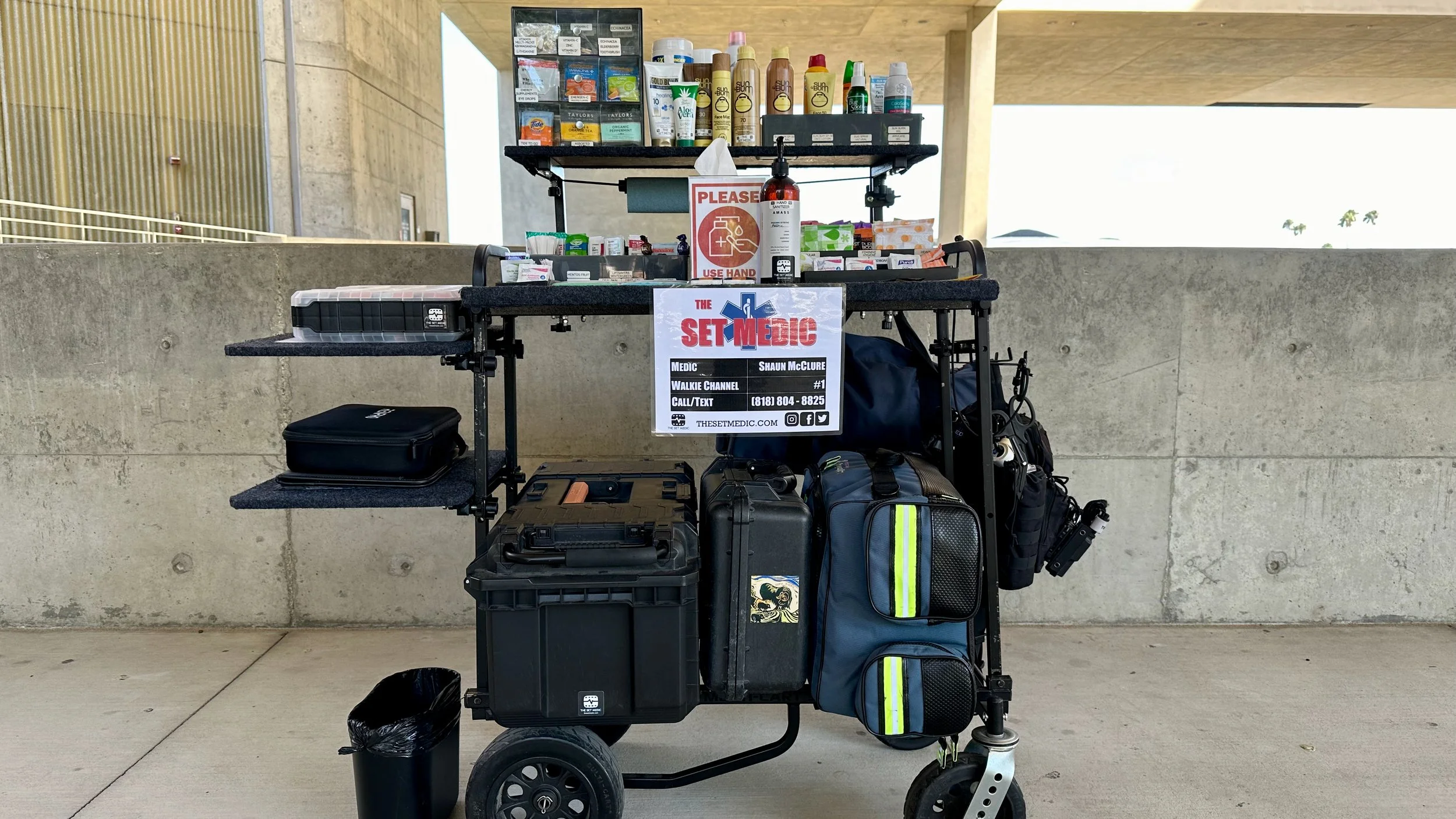 Professional set medic equipment and supplies for film and TV production in Studio City, Los Angeles.