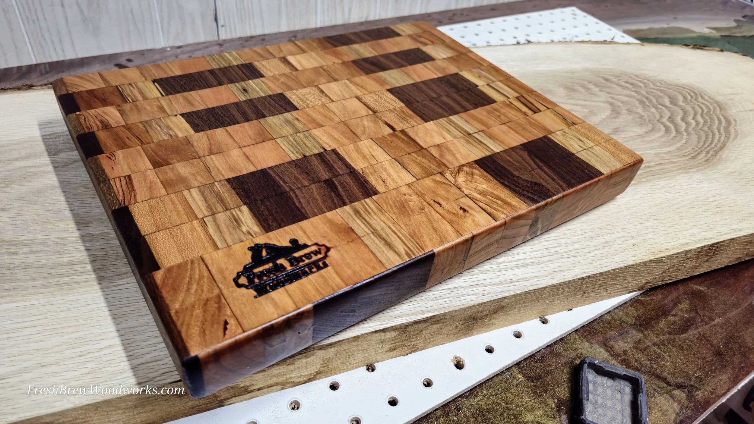 Walnut, Maple, Cherry End Grain Cutting Board