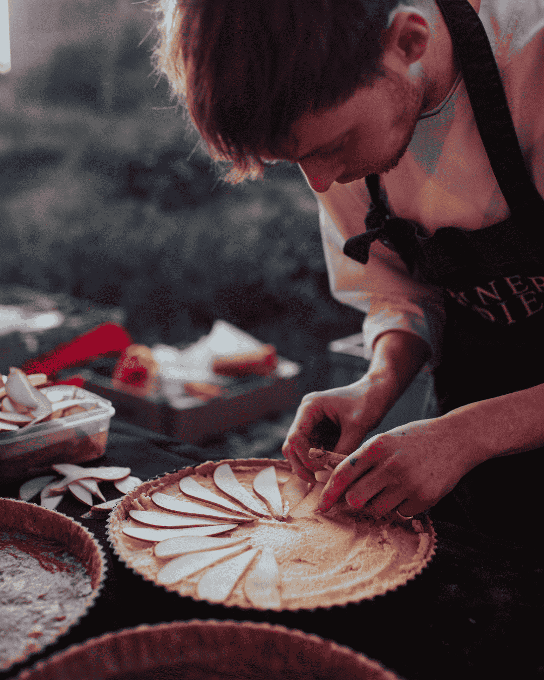 Chef and dessert