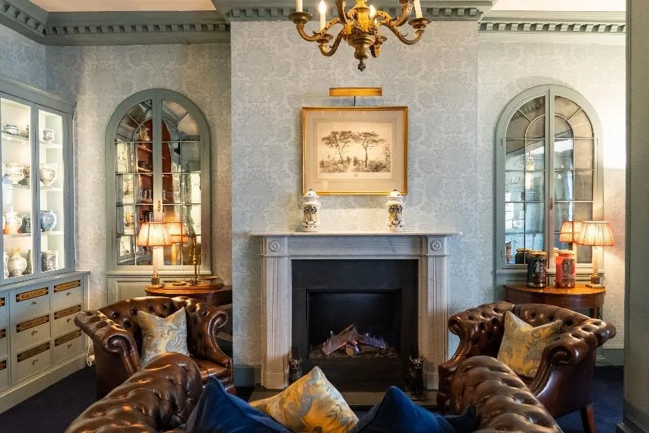 Soft seating area in the Champagne Bar ideal for post dinner drinks