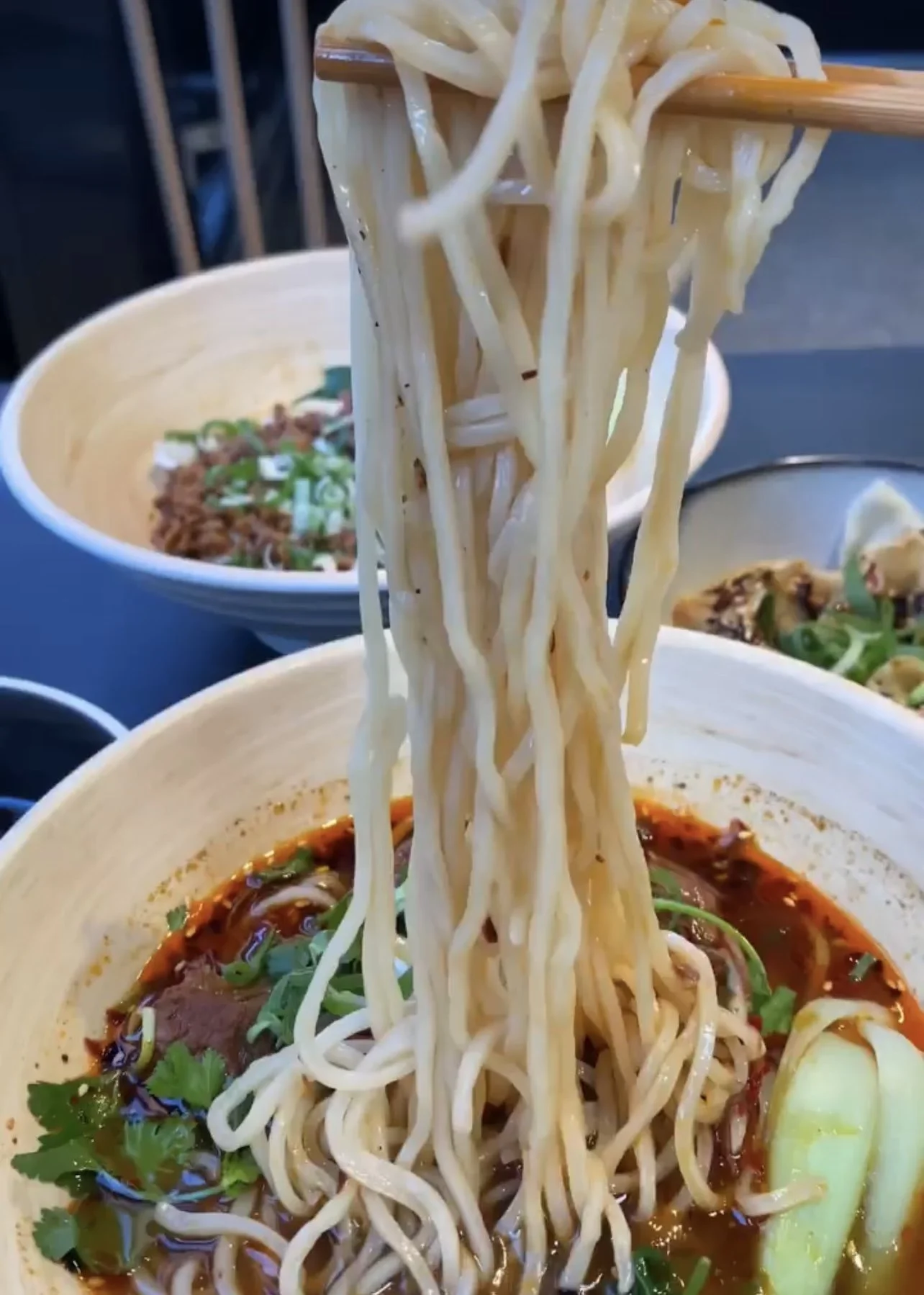 A dish of hand pulled noodles