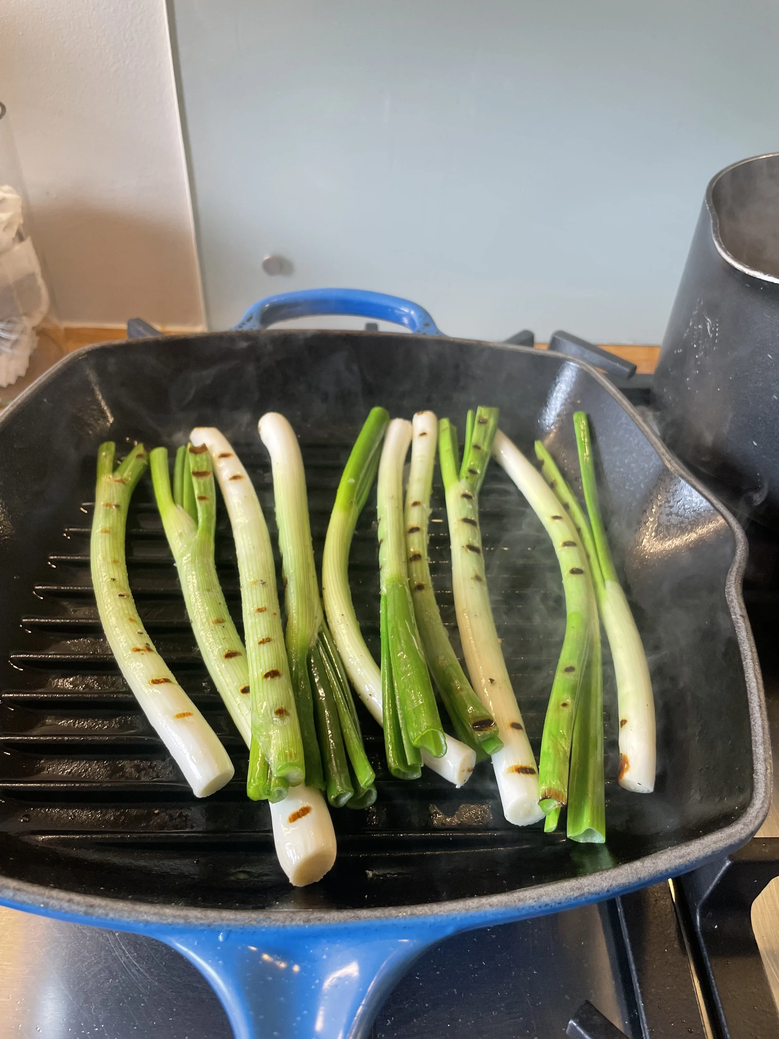 Spring onions frying for a receipe