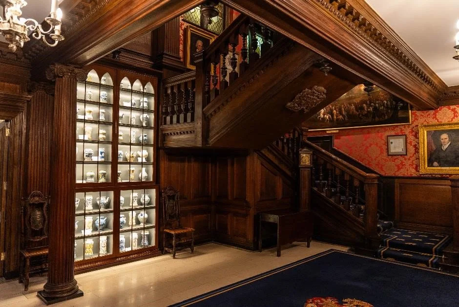 Hallway at the bottom of the stairs at Apothecaries' Hall