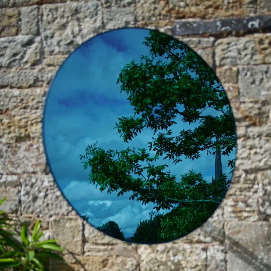 Blue reflecting the greens